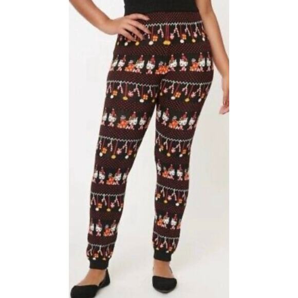 Unique Vintage Hello Kitty Knit Sweater Jogger Pants Christmas Theme S 4 NWOT - Picture 1 of 5
